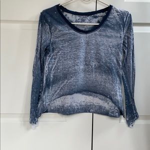 So Nikki Navy high low long sleeve shirt Juniors